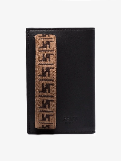 Shop Fendi Leather Credit Card Holder In Black