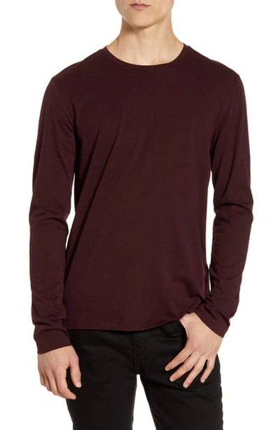 Shop John Varvatos Solid Long Sleeve T-shirt In Scarlet