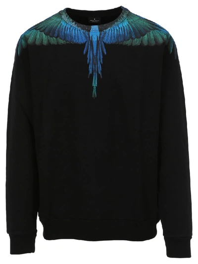 Shop Marcelo Burlon County Of Milan Wings Print Sweatshirt In Black/multi