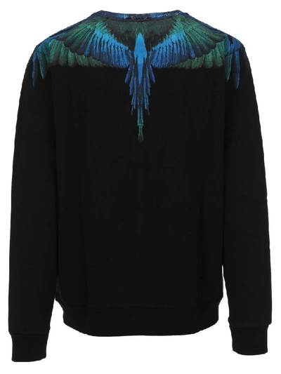 Shop Marcelo Burlon County Of Milan Wings Print Sweatshirt In Black/multi