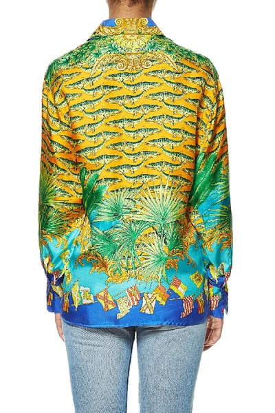 Pre-owned Versace Multicolor Crocodile Silk Shirt