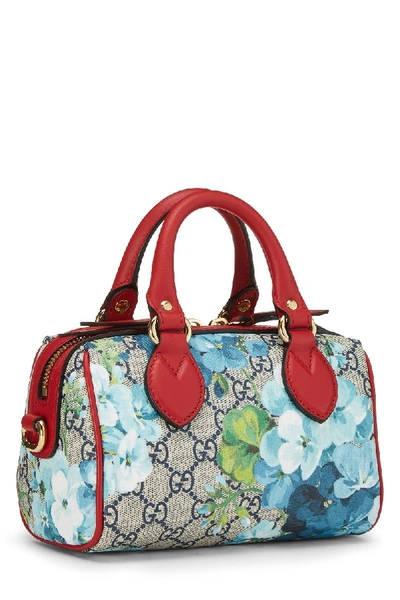 Shop Gucci Red Gg Blooms Supreme Canvas Boston Bag Mini