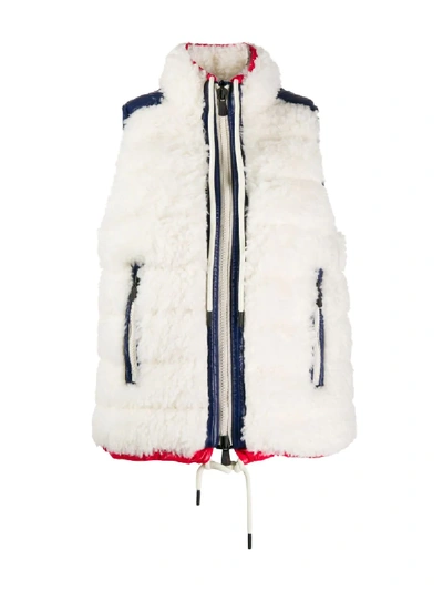 Shop Moncler Shearling-panelled Gilet In White