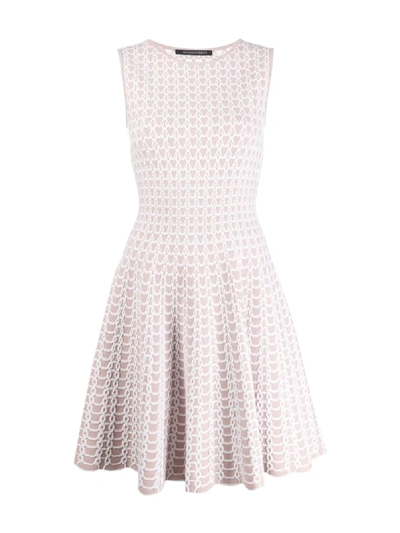 Shop Antonino Valenti Knitted Flared Dress In Pink