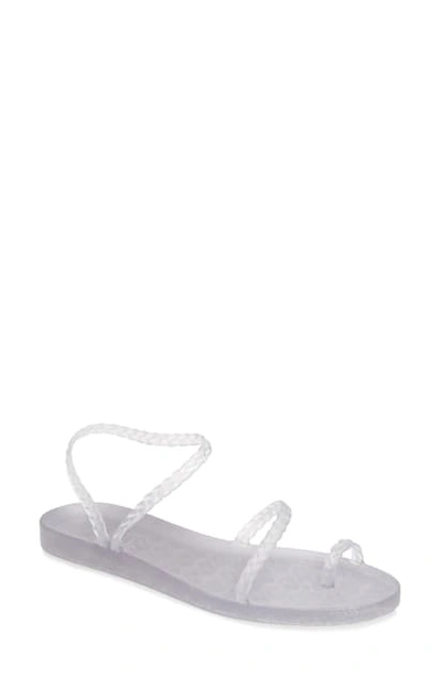 Shop Ancient Greek Sandals Eleftheria Jelly Sandal In Clear/ Silver Glitter