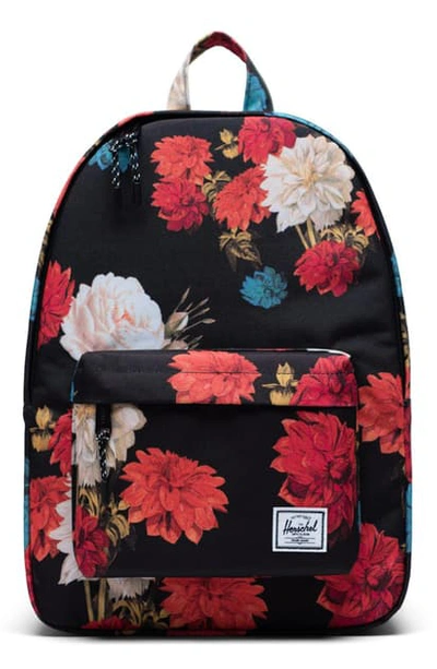 Shop Herschel Supply Co Classic Mid Volume Backpack - Black In Vintage Floral Black