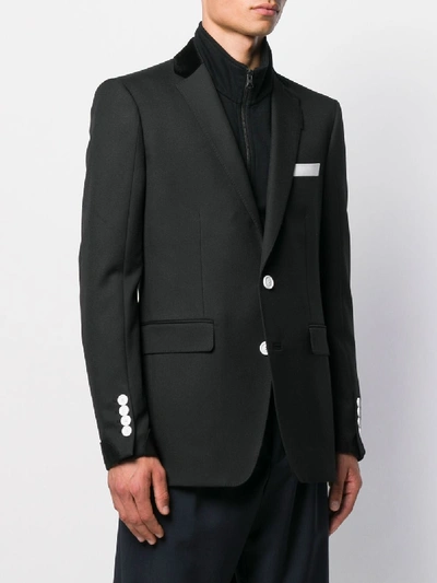 Shop Burberry Wool Jacket In Black