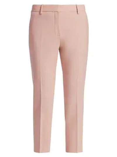 Shop Theory Treeca Skinny-leg Cropped Good Wool Suiting Pants In Petal Pink