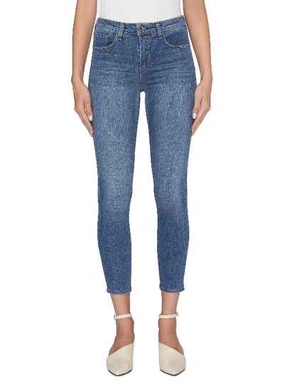Shop L Agence 'margot' Cropped Skinny Jeans In Blue