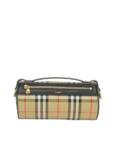 Shop Burberry Vintage Check Motif Bag In Beige