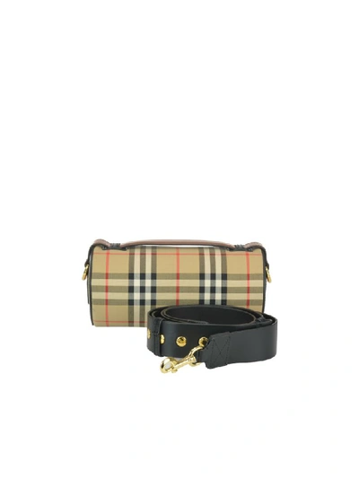 Shop Burberry Vintage Check Motif Bag In Beige