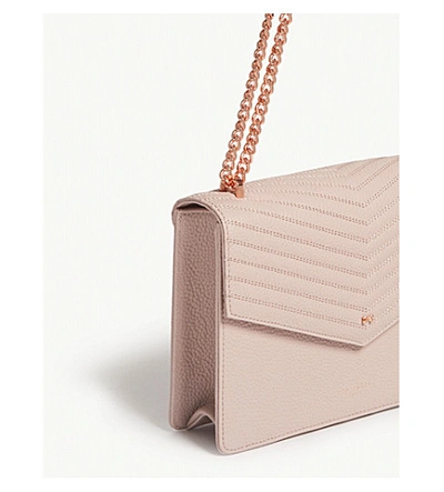 Shop Ted Baker Kalila Envelope Leather Cross-body Bag In Pl-pink
