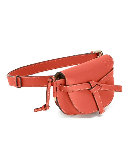 Shop Loewe Gate Belt Bag Leather Vermillion