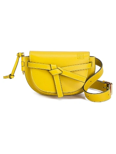 Shop Loewe Gate Belt Bag Leather Yellow