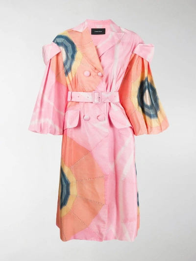 Shop Simone Rocha Patchwork Floral Trench Coat In Pink