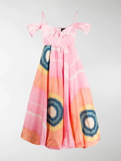 Shop Simone Rocha Printed Bubble Hem Dress In Pink