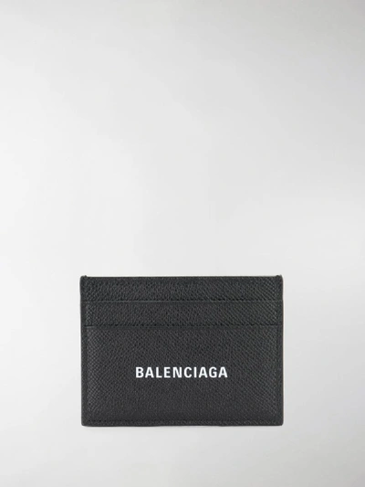 Shop Balenciaga Logo Card Holder In Black