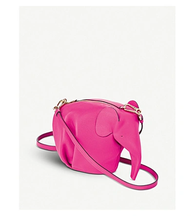 Shop Loewe Elephant Minibag Leather Shoulder Bag In Fuchsia