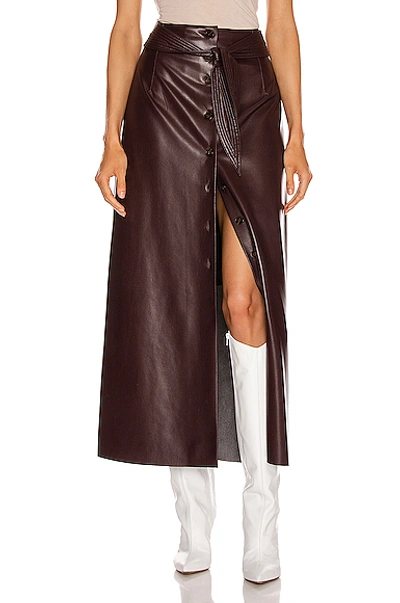 Shop Nanushka Arfen Skirt In Brown In Aubergine