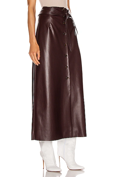 Shop Nanushka Arfen Skirt In Brown In Aubergine
