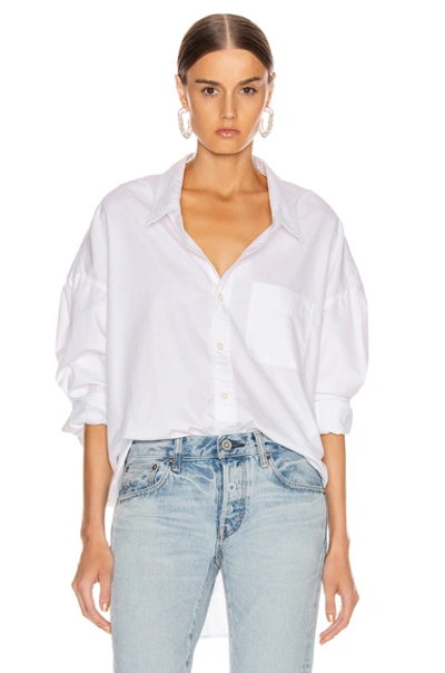 Shop R13 Drop Neck Oxford Shirt In White