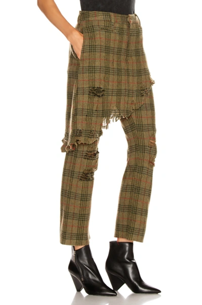 Shop R13 Double Classic Trouser In Green Plaid