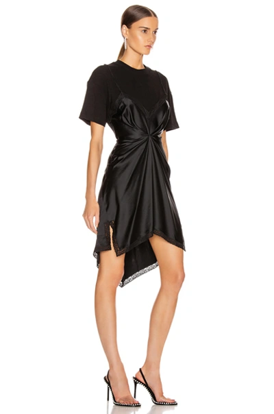 Shop Alexander Wang Cinched T Shirt Slip Dress In Black