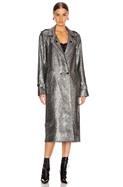 Shop Rta Andi Coat In Black Silver Tweed