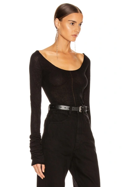 Shop Lemaire Bare Shoulder Second Skin Top In Black