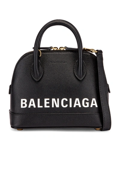 Shop Balenciaga Xxs Ville Top Handle Bag In Black In Black & White
