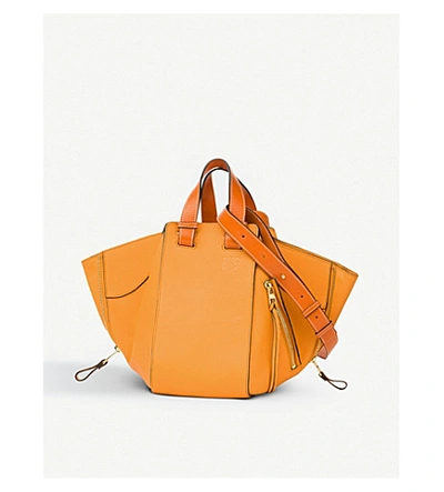 Shop Loewe Hammock Small Leather Shoulder Bag In Apricot/orange