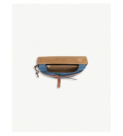 Shop Loewe Gate Leather Shoulder Bag In Varsity Blue/pecan