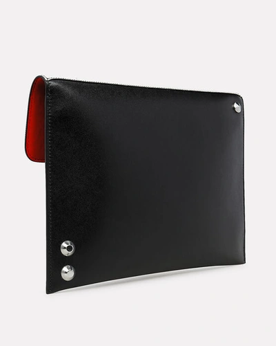 Shop Alexander Mcqueen Skull Two-tone Envelope Leather Clutch In Black/white