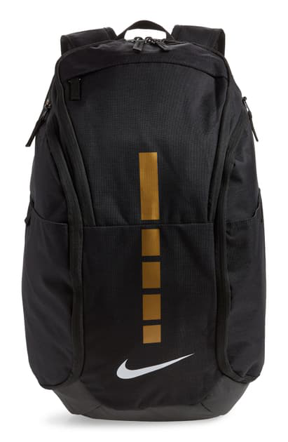 gold and black nike elite backpack