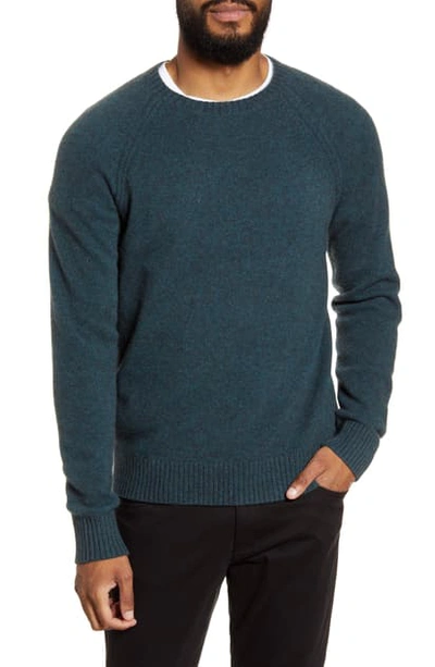 Shop Vince Classic Merino Wool & Yak Crewneck Sweatshirt In Pacific Teal