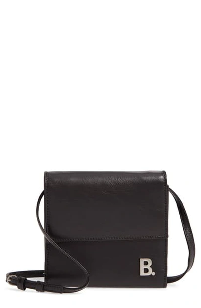Shop Balenciaga Leather Wallet On A Strap In Black