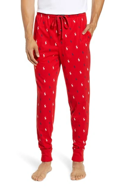 Shop Polo Ralph Lauren Knit Jogger Pajama Pants In Red