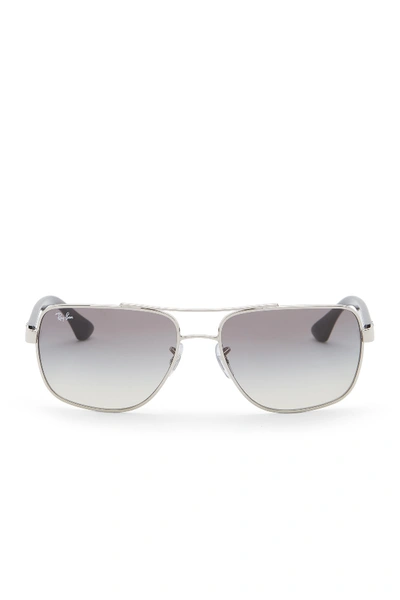 60mm Navigator Sunglasses In Silver