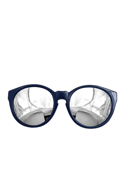 Shop Aqs Daisy 53mm Rounded Sunglasses In Dark Blue