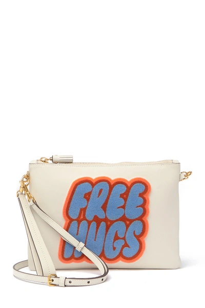Shop Anya Hindmarch Free Hugs Leather Crossbody Bag In White