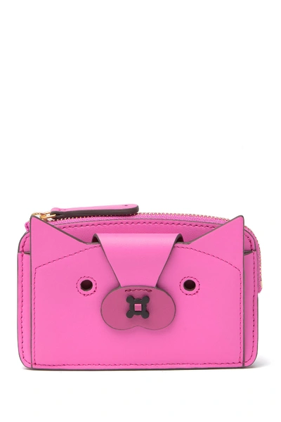 Shop Anya Hindmarch Fox Leather Boxy Compact Wallet In Bubblegum