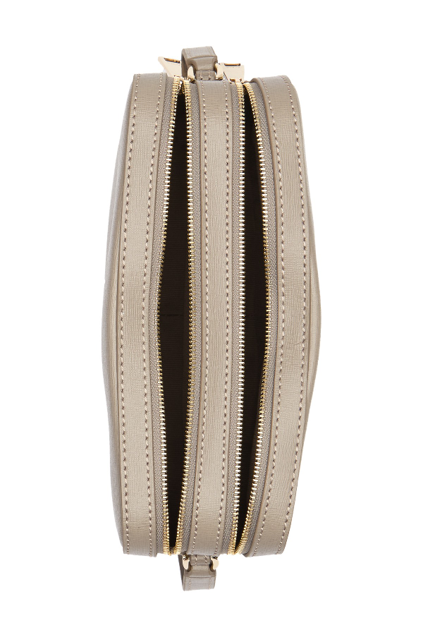 Furla Lilli Xl Double Zip Leather Crossbody Camera Bag In Sabbia B