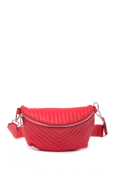 Shop Steve Madden Quilted Fanny Pack In Red