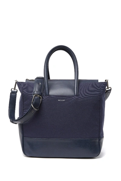 Shop Matt & Nat Percio Vegan Leather Diaper Bag In Midnight