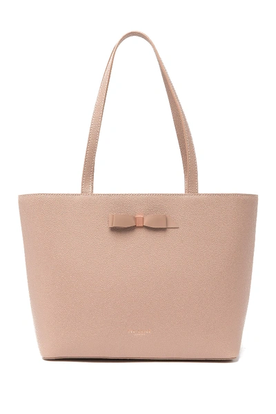 Shop Ted Baker Jessica Leather Tote In Taupe