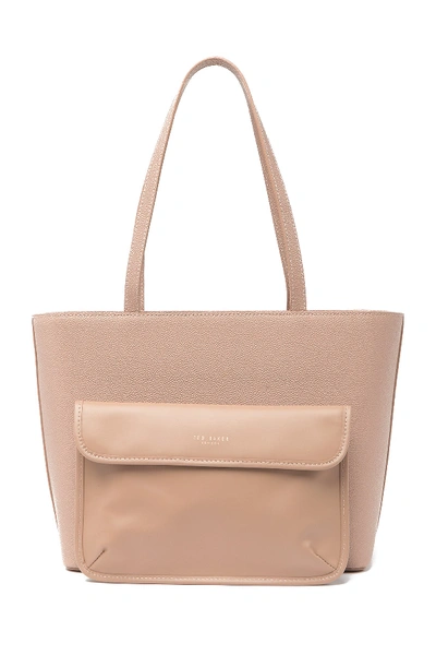 Shop Ted Baker Jessica Leather Tote In Taupe