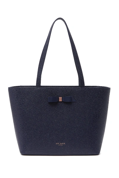 Shop Ted Baker Jessica Leather Tote In Navy
