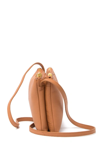 Shop Ted Baker Macey Double Zip Leather Crossbody Bag In Tan