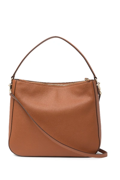 Shop Kate Spade Jackson Leather Medium Shoulder Bag In Warm Gingerbread