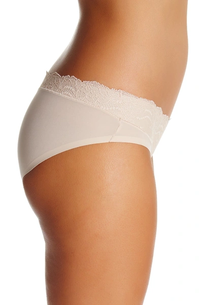 Shop Spanx Lace Trim Shape Panty In Soft Nude